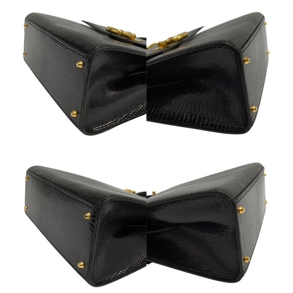 CELINE Black Leather Genuine Mini Tote Bag with Red Lining - Picture 7 of 10